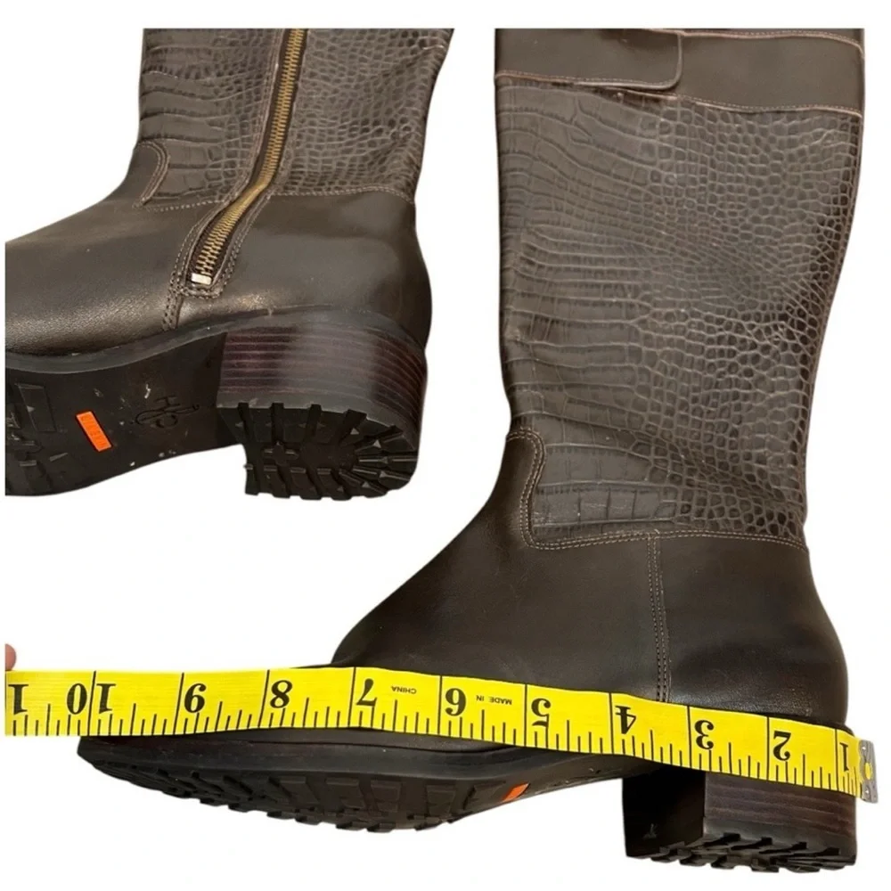 Cole Haan Nike Air crocodile embossed tall riding boots